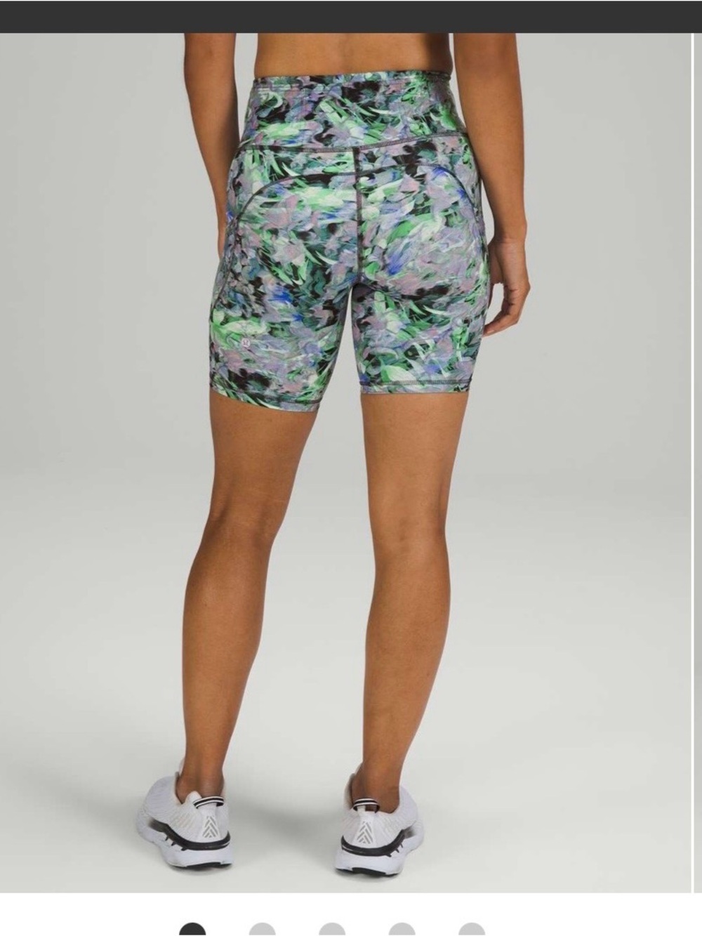 Lululemon Women's Printed High-Rise Bike Shorts — Green Multi